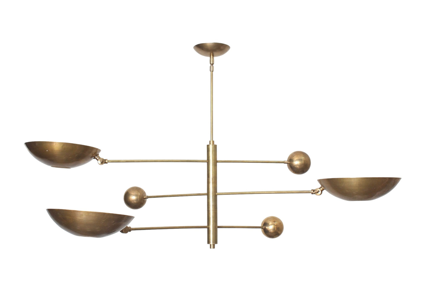 3 Light Pendant Mid Century Modern Raw Brass Sputnik chandelier light Fixture