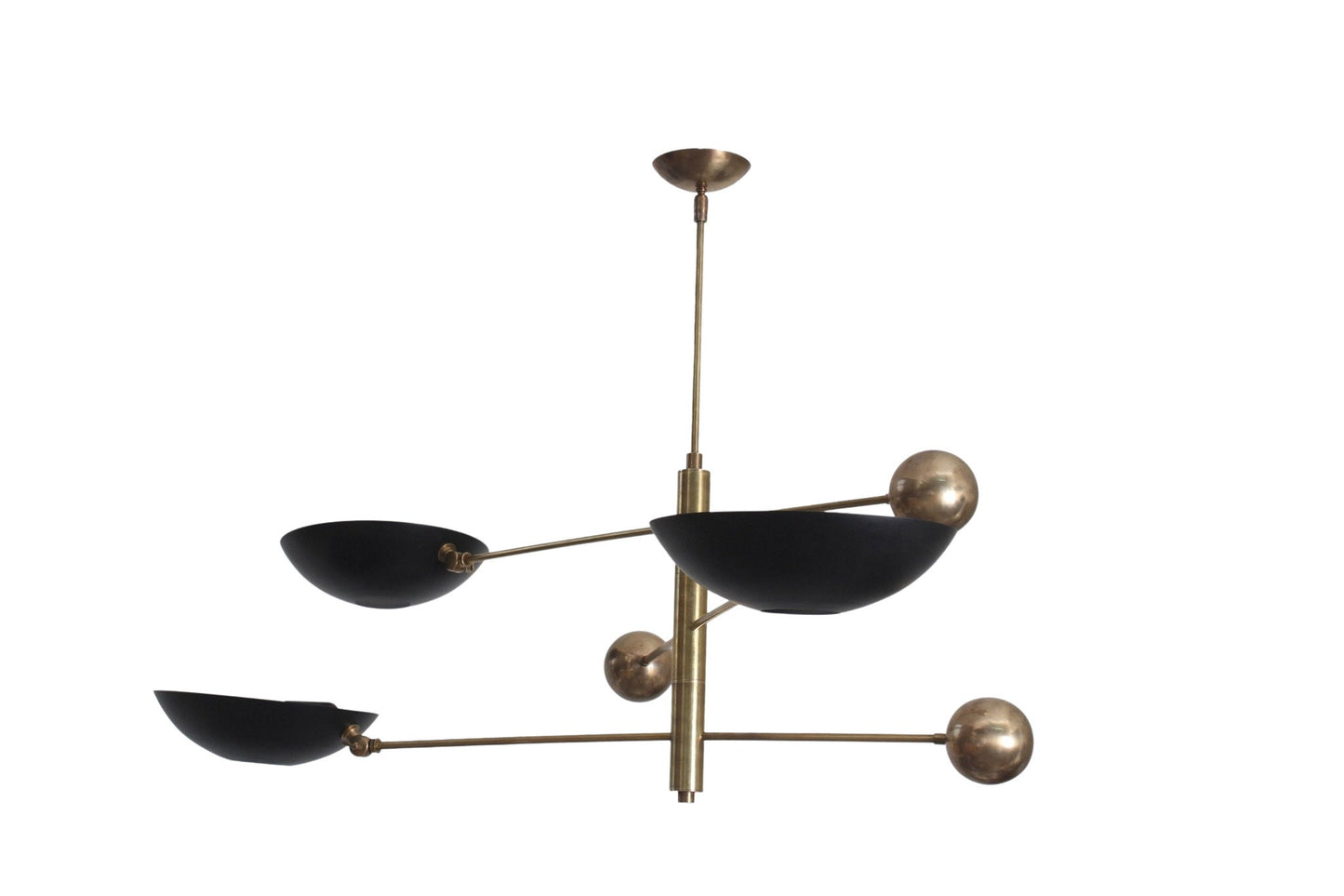 3 Light Pendant Mid Century Modern Raw Brass Sputnik chandelier light Fixture