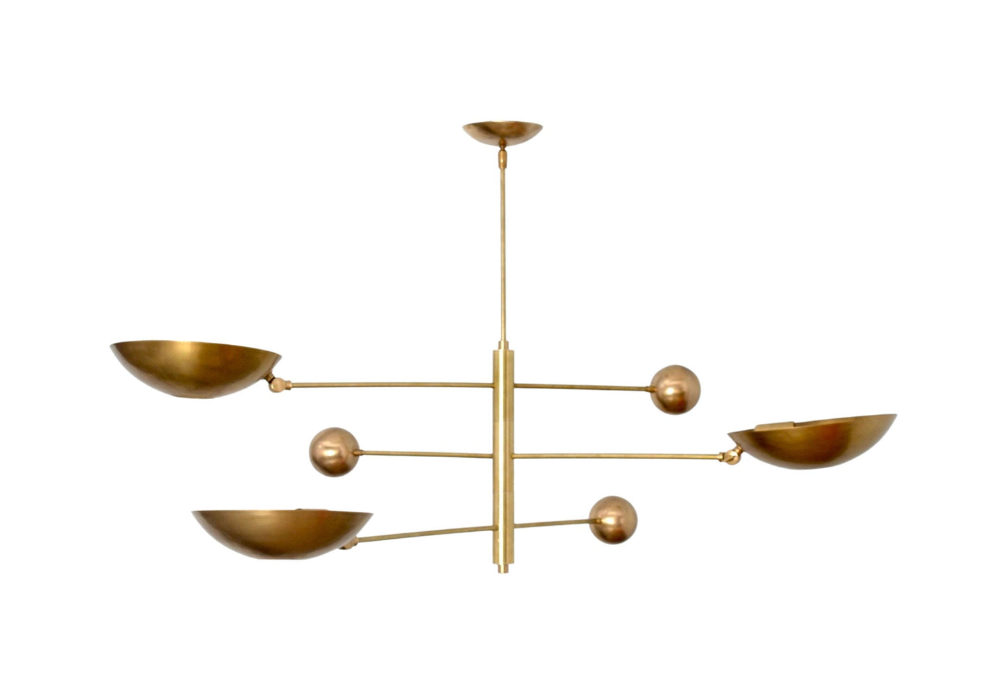 3 Light Pendant Mid Century Modern Raw Brass Sputnik chandelier light Fixture