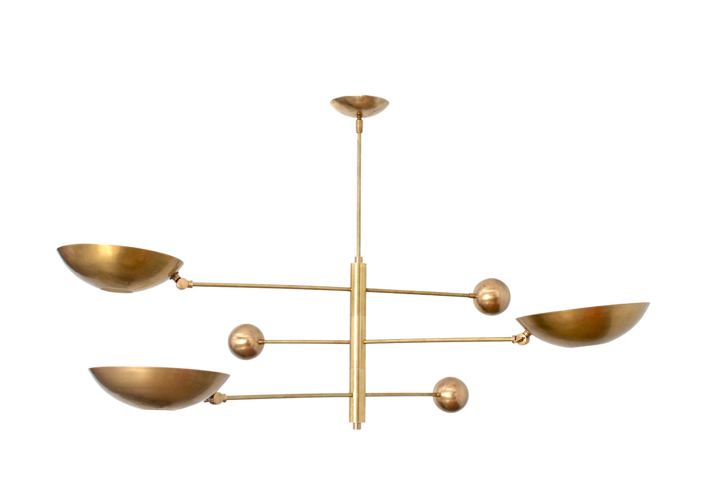 3 Light Pendant Mid Century Modern Raw Brass Sputnik chandelier light Fixture