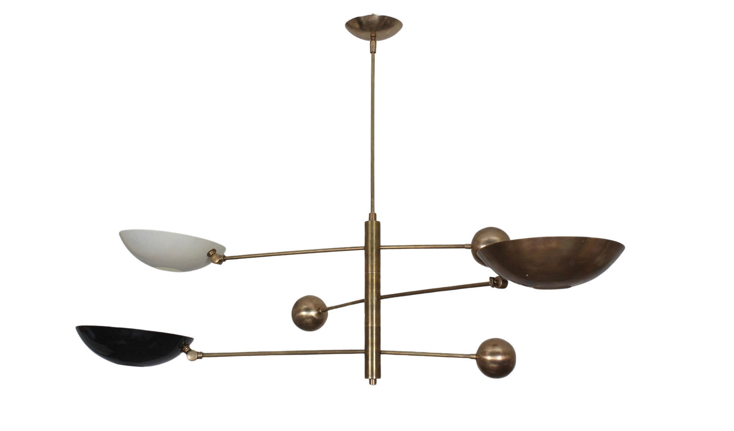 3 Light Pendant Mid Century Modern Raw Brass Sputnik chandelier light Fixture