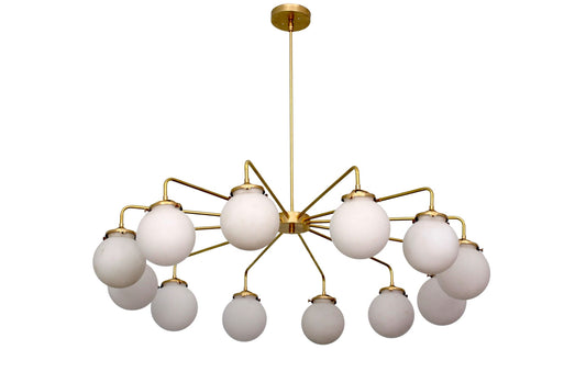 12 Light Globe Mid Century Brass Sputnik chandelier light Fixture