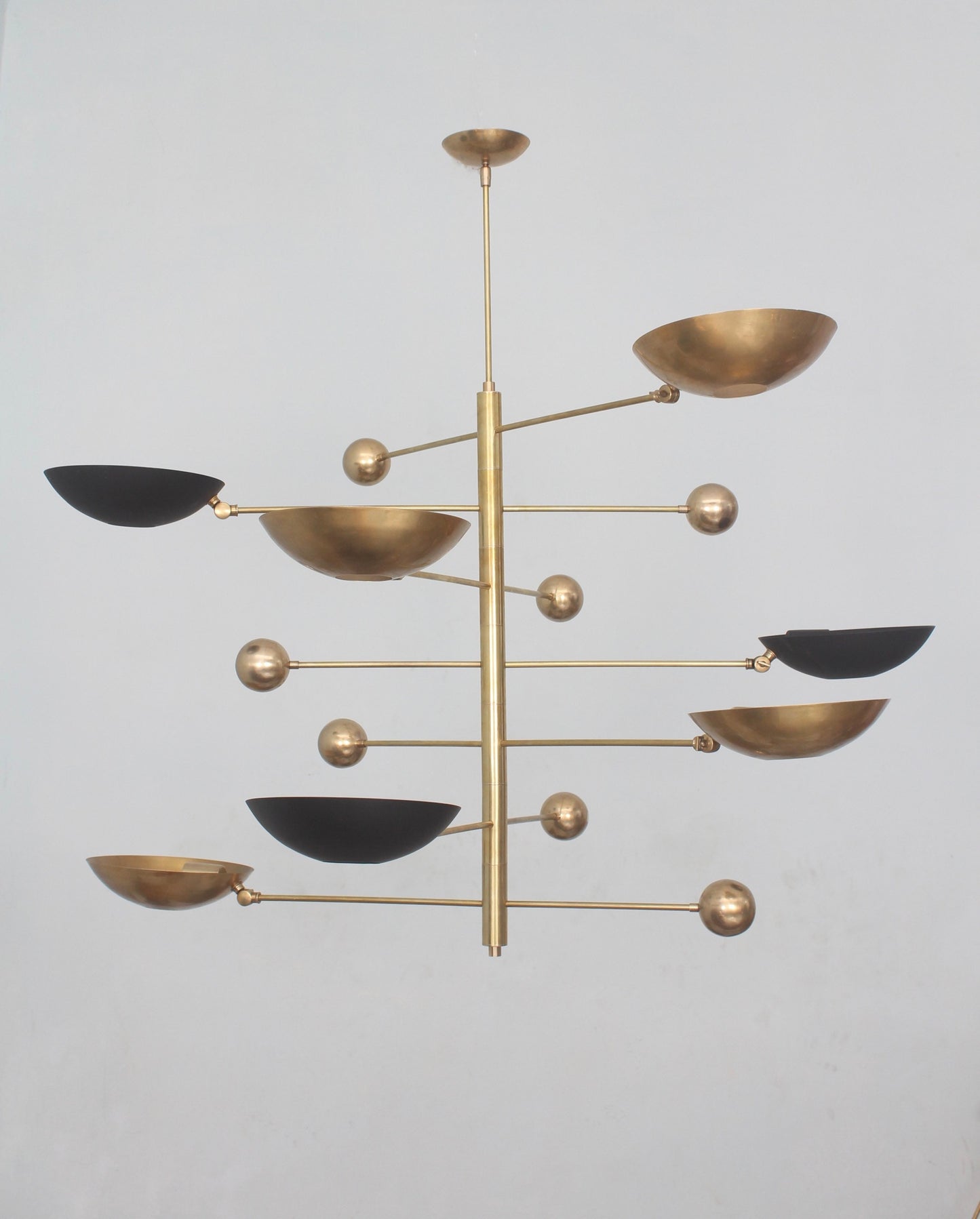 7 Light Pendant Mid Century Modern Raw Brass Sputnik chandelier light Fixture