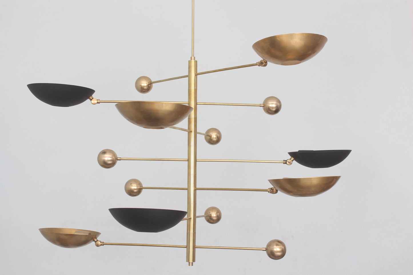 7 Light Pendant Mid Century Modern Raw Brass Sputnik chandelier light Fixture