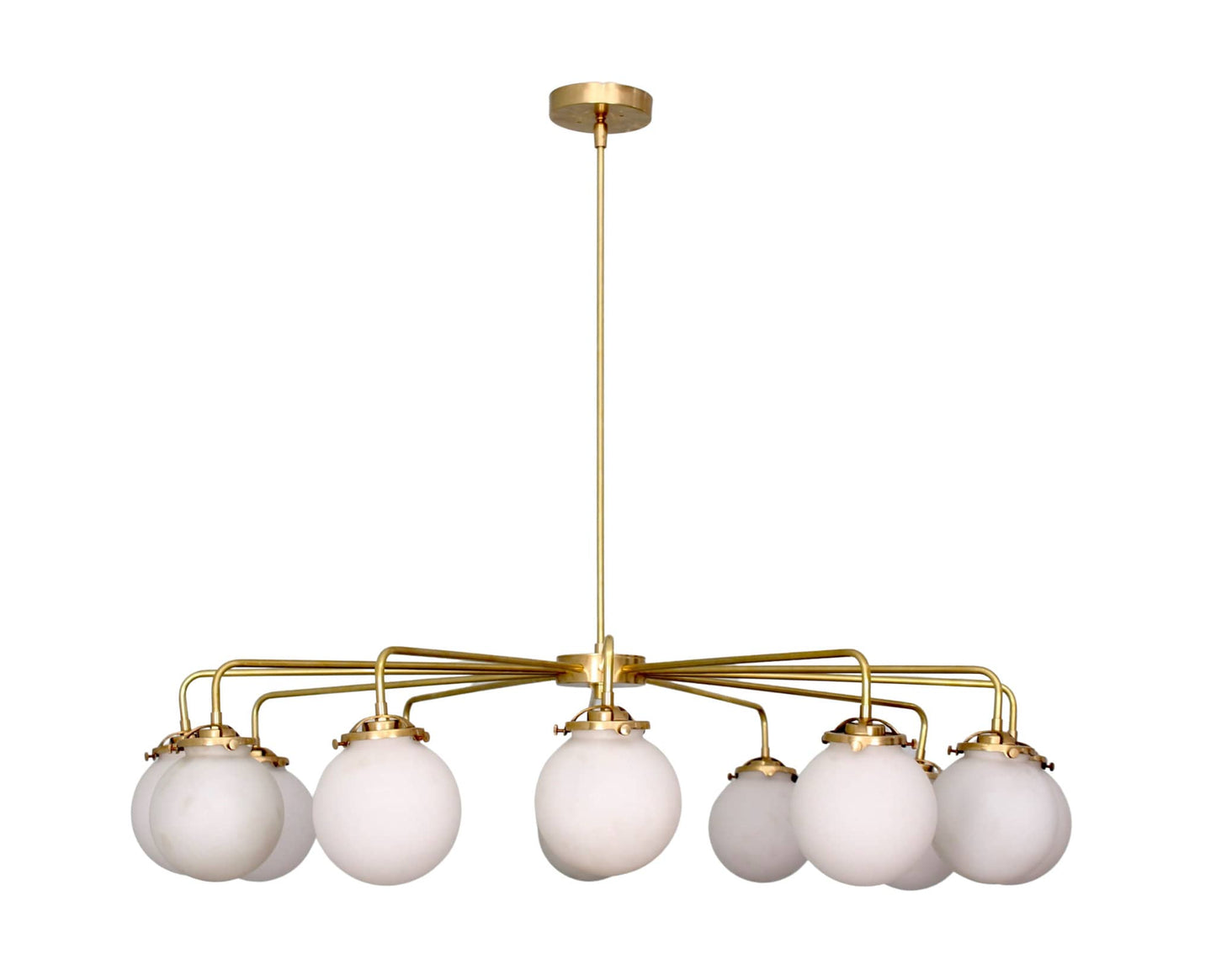 12 Light Globe Mid Century Brass Sputnik chandelier light Fixture