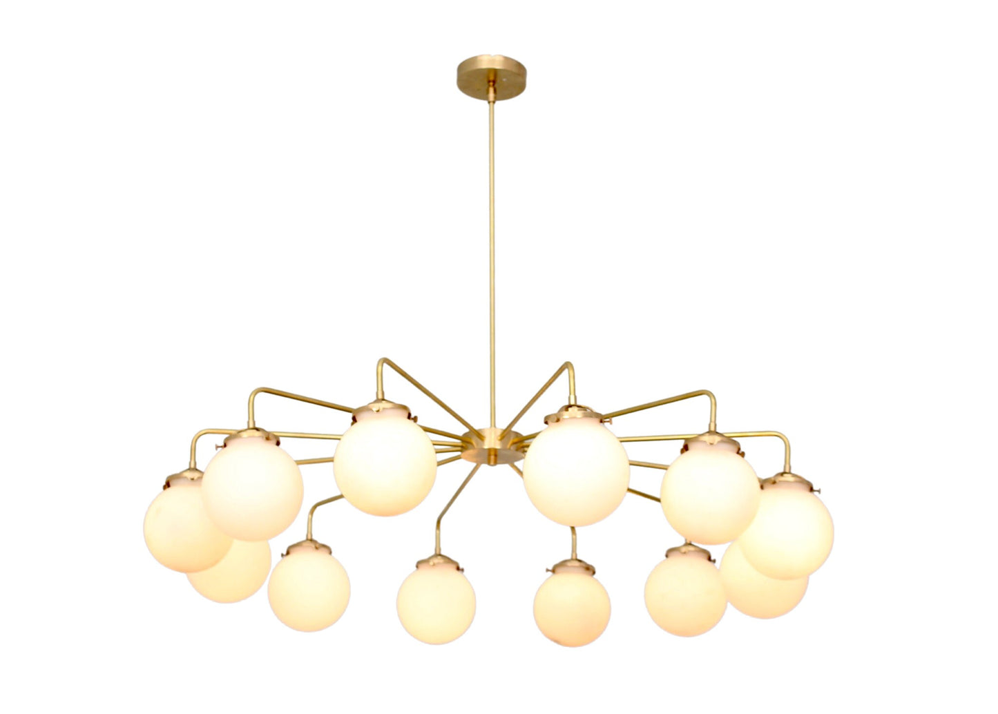 12 Light Globe Mid Century Brass Sputnik chandelier light Fixture