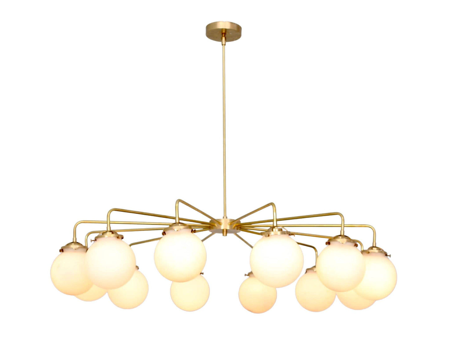 12 Light Globe Mid Century Brass Sputnik chandelier light Fixture