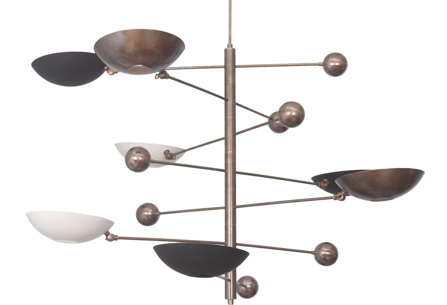 7 Light Pendant Mid Century Modern Raw Brass Sputnik chandelier light Fixture