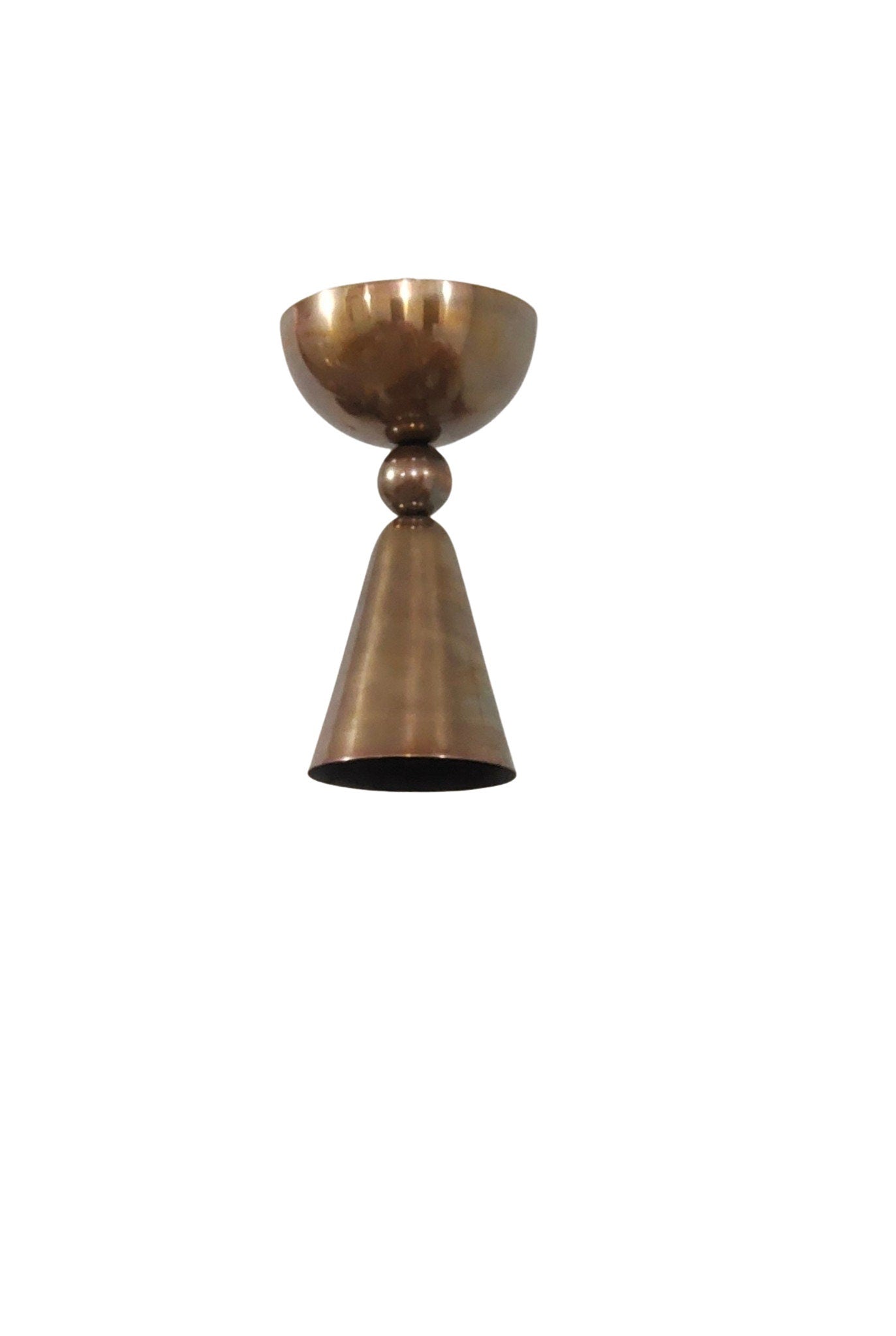 Industrial semi-flushed Brass light shade