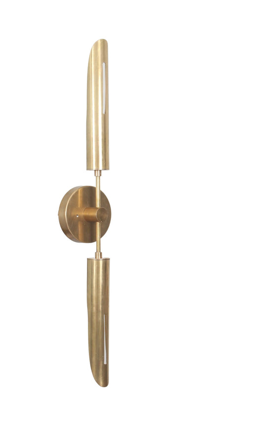 2 Light Cut Pipe Raw Brass Sputnik chandelier light Fixture