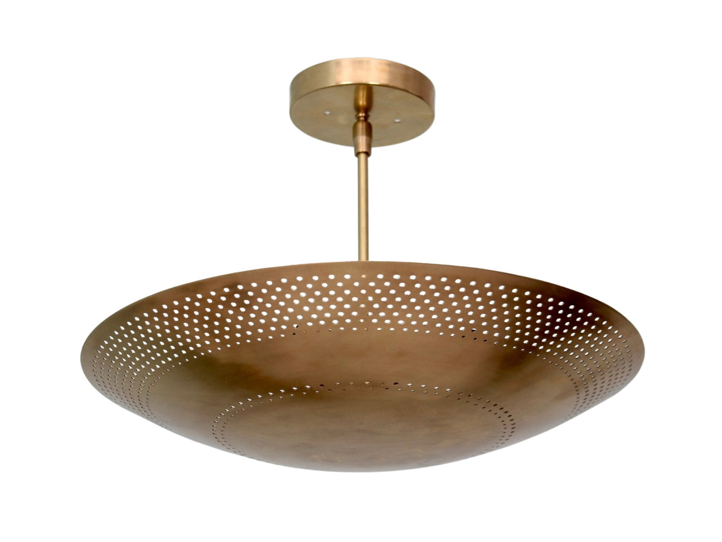 3 Light Mini Perforated  Elegant Ceiling Flushmount light Pendant Mid Century Modern Raw Brass Sputnik chandelier light Fixture.