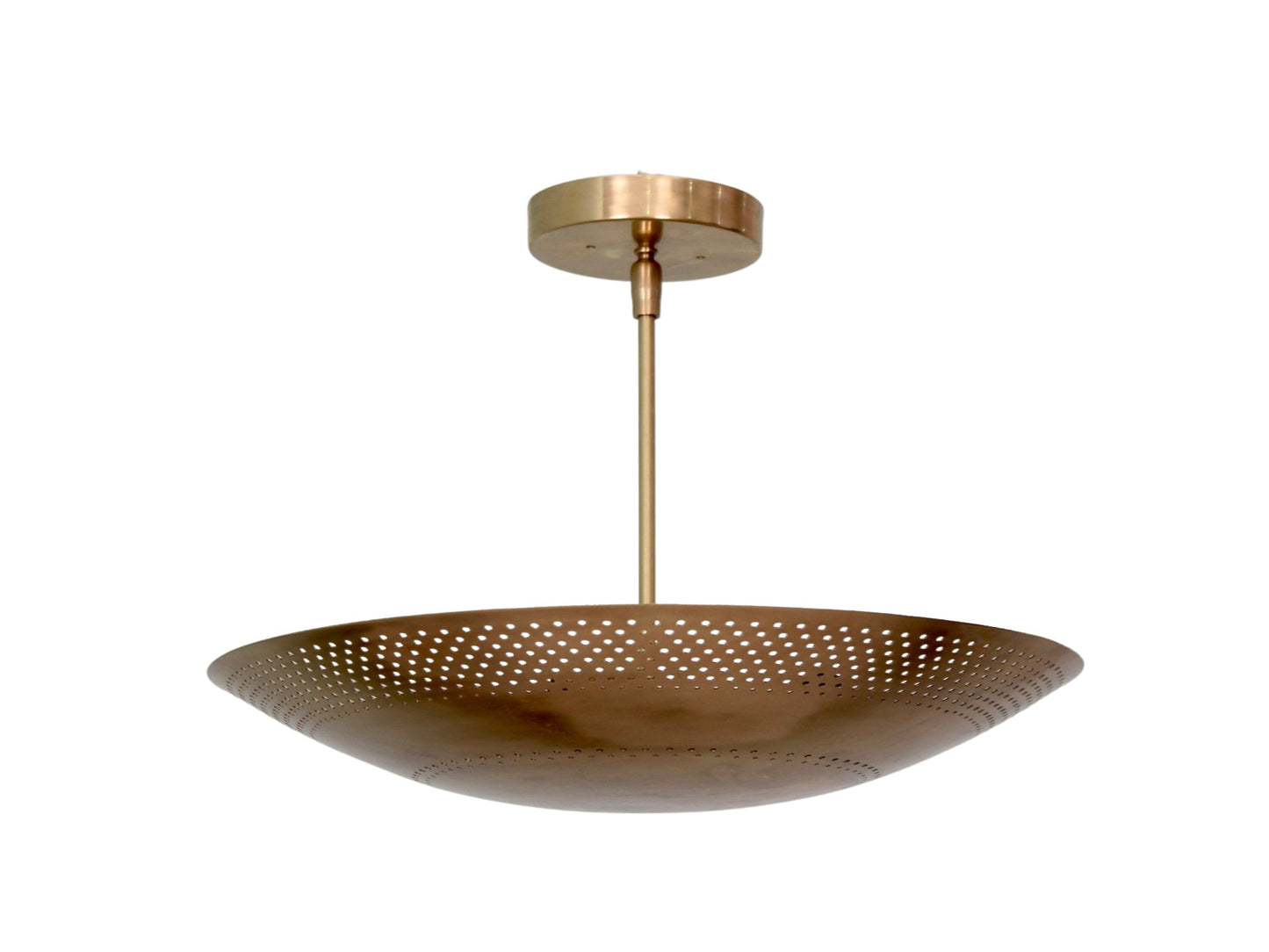 3 Light Mini Perforated  Elegant Ceiling Flushmount light Pendant Mid Century Modern Raw Brass Sputnik chandelier light Fixture.