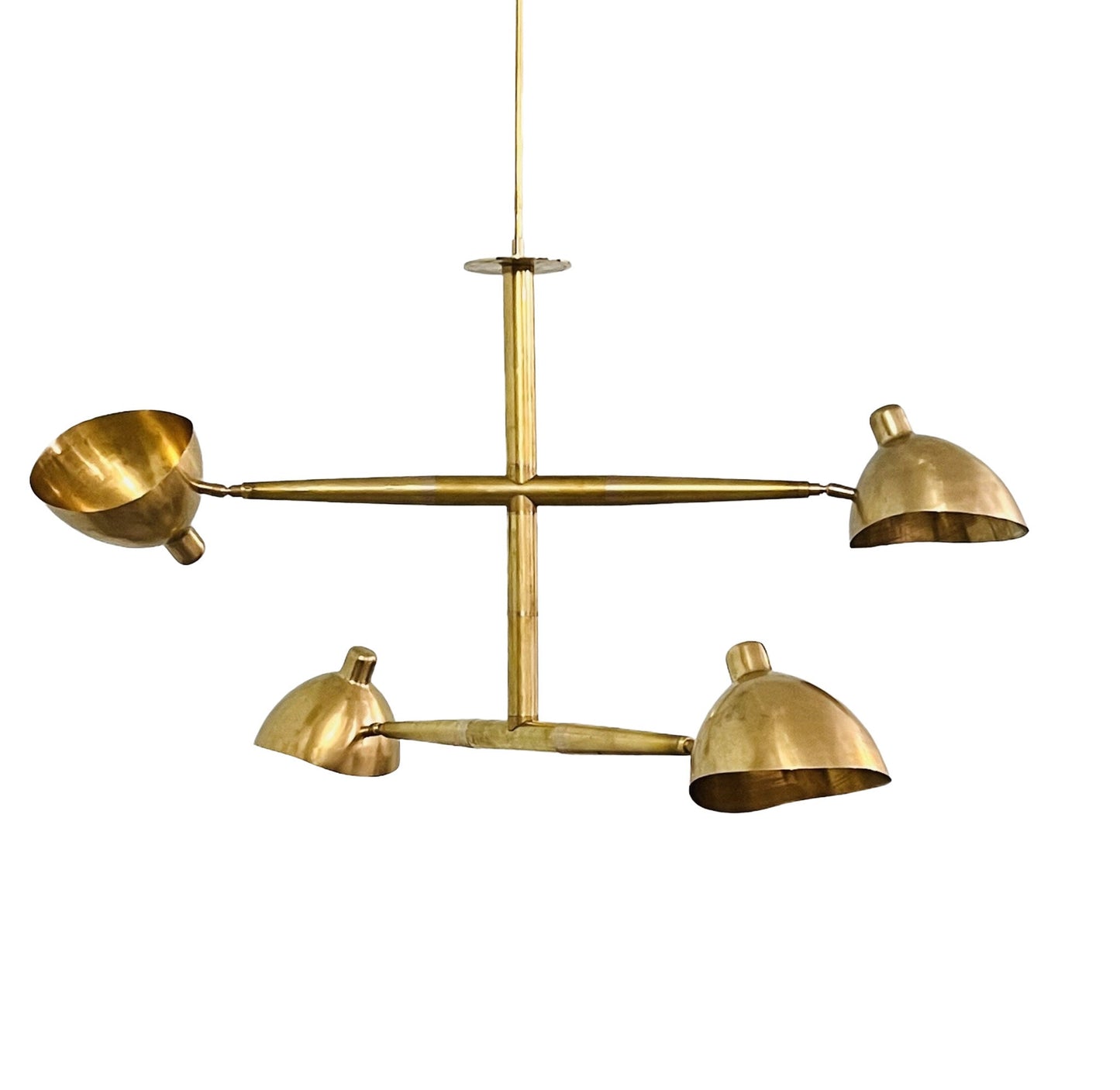 4 Light Vintage Raw Brass Sputnik chandelier light ' Fixture