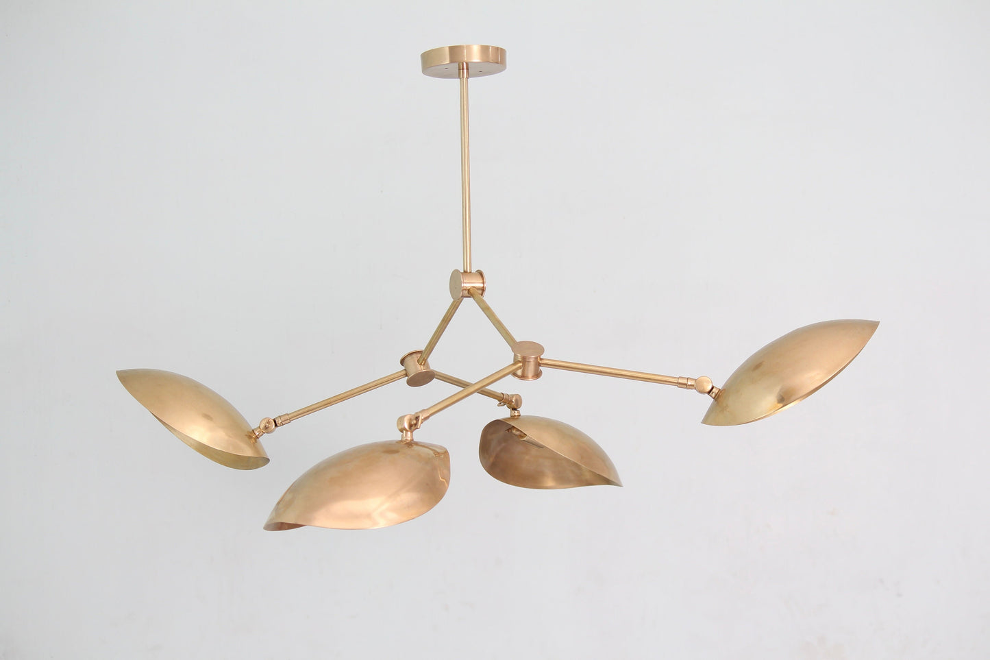 4 Shade Light Mid CenturyLinear Brass Sputnik chandelier light Fixture