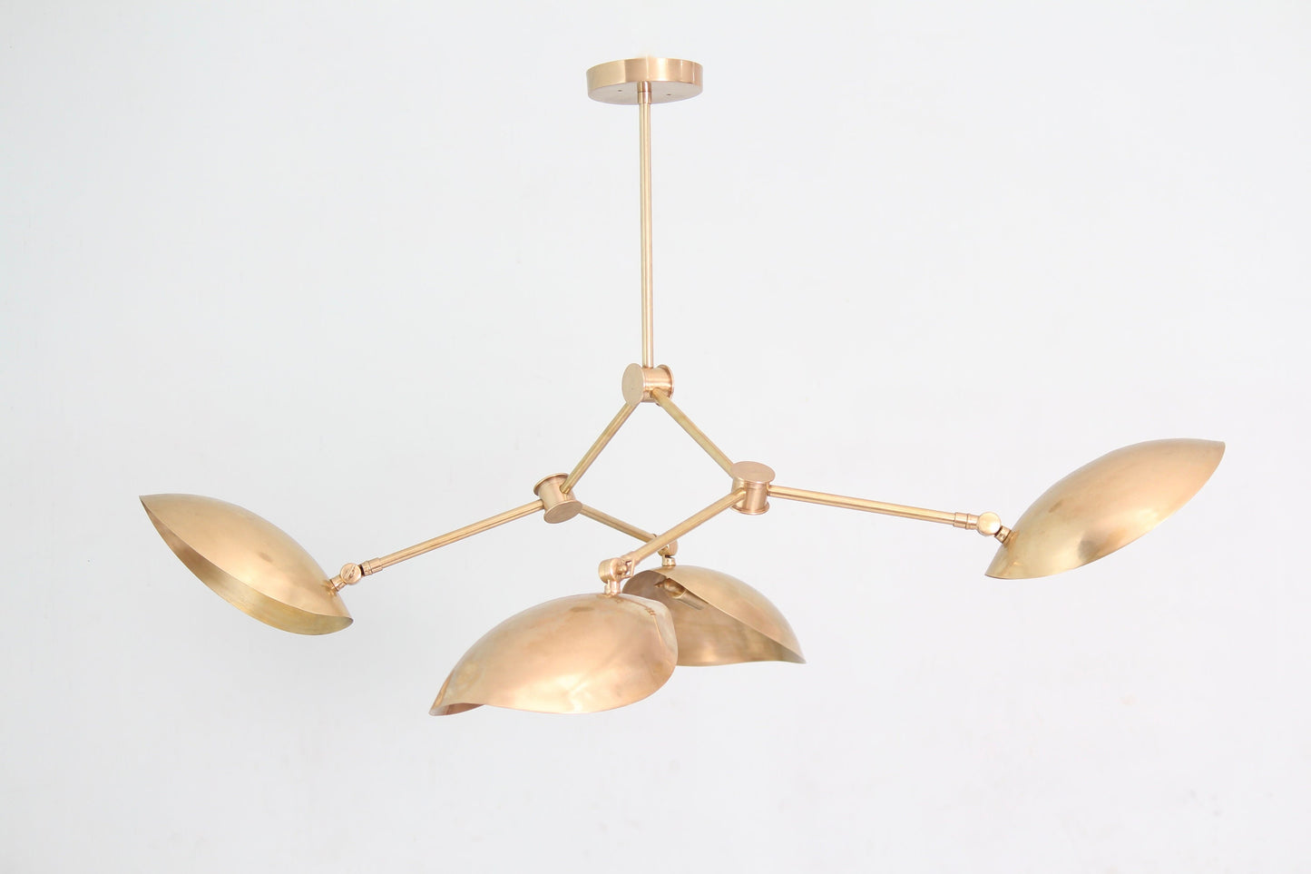 4 Shade Light Mid CenturyLinear Brass Sputnik chandelier light Fixture