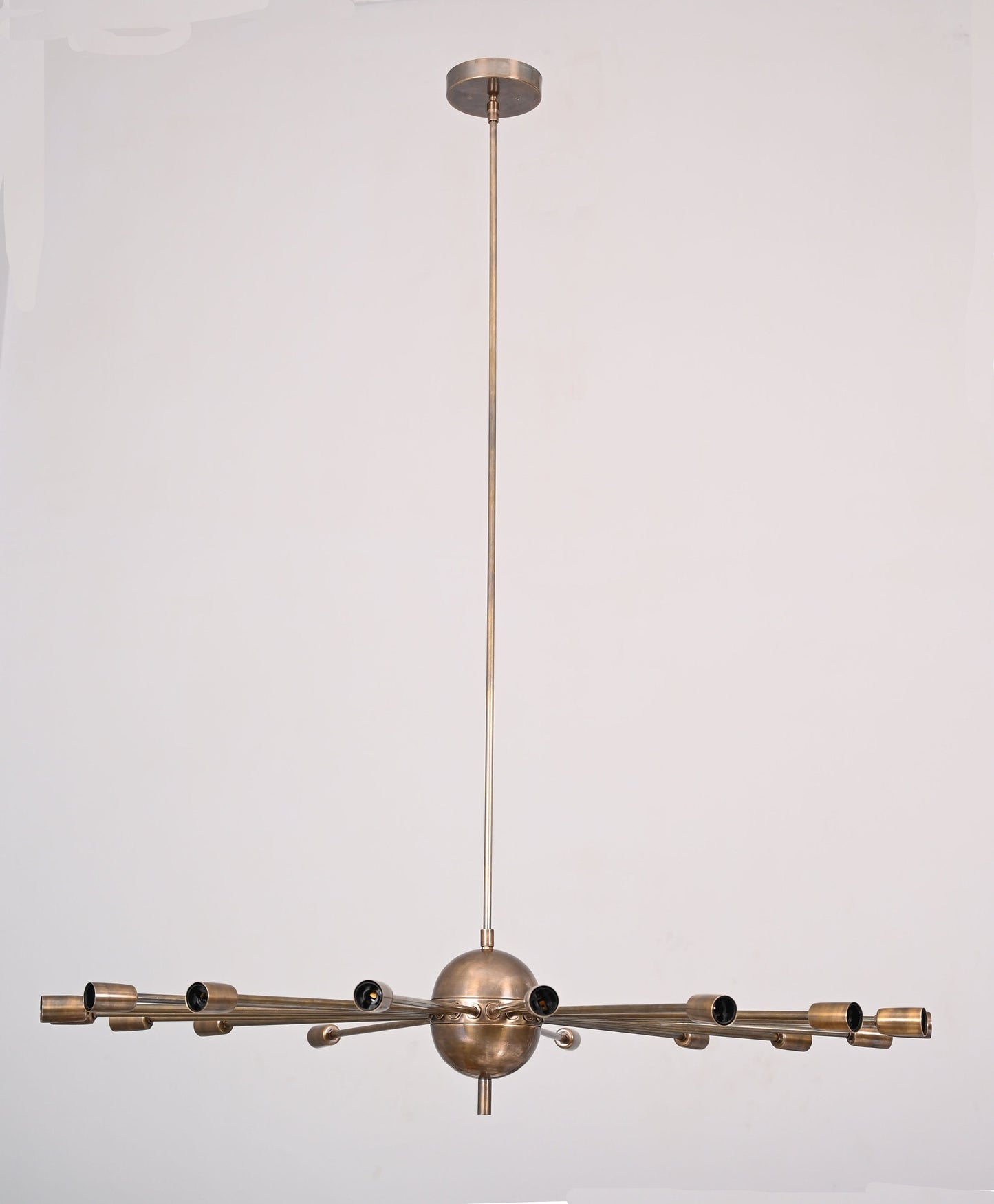 18 Light Mid Century Brass Sputnik chandelier light Fixture