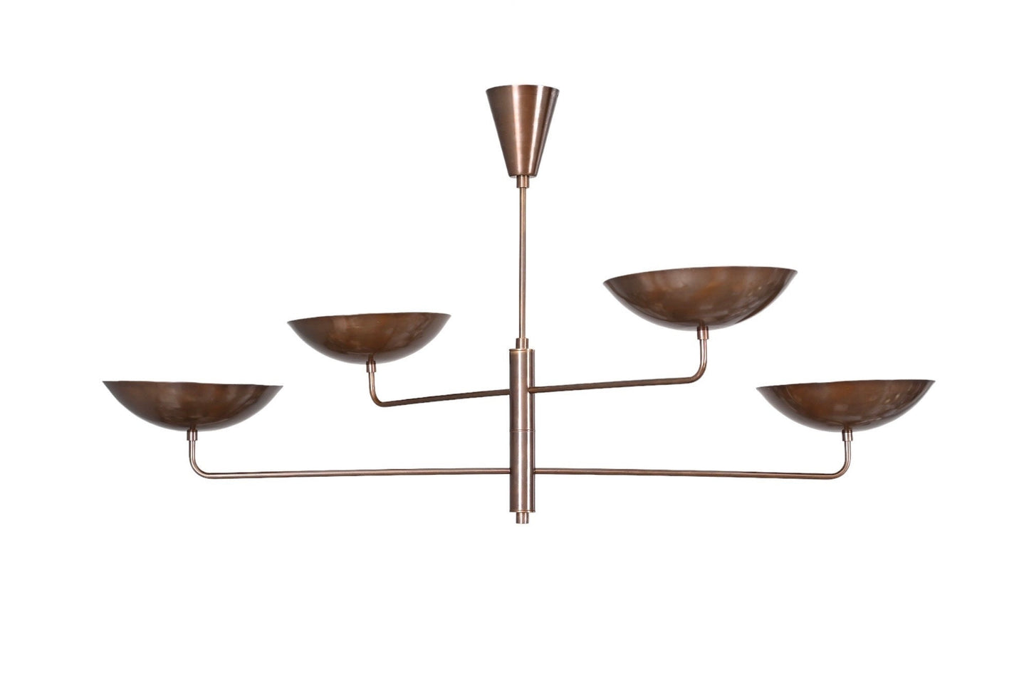 4 Light Curved Pendant Mid Century Modern Raw Brass Sputnik chandelier light Fixture