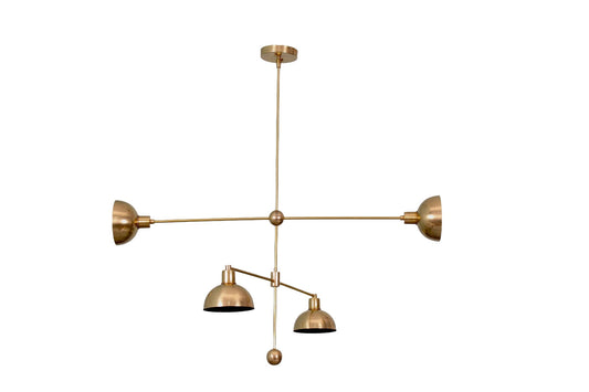 4 Light Modern Raw Brass chandelier light Fixture